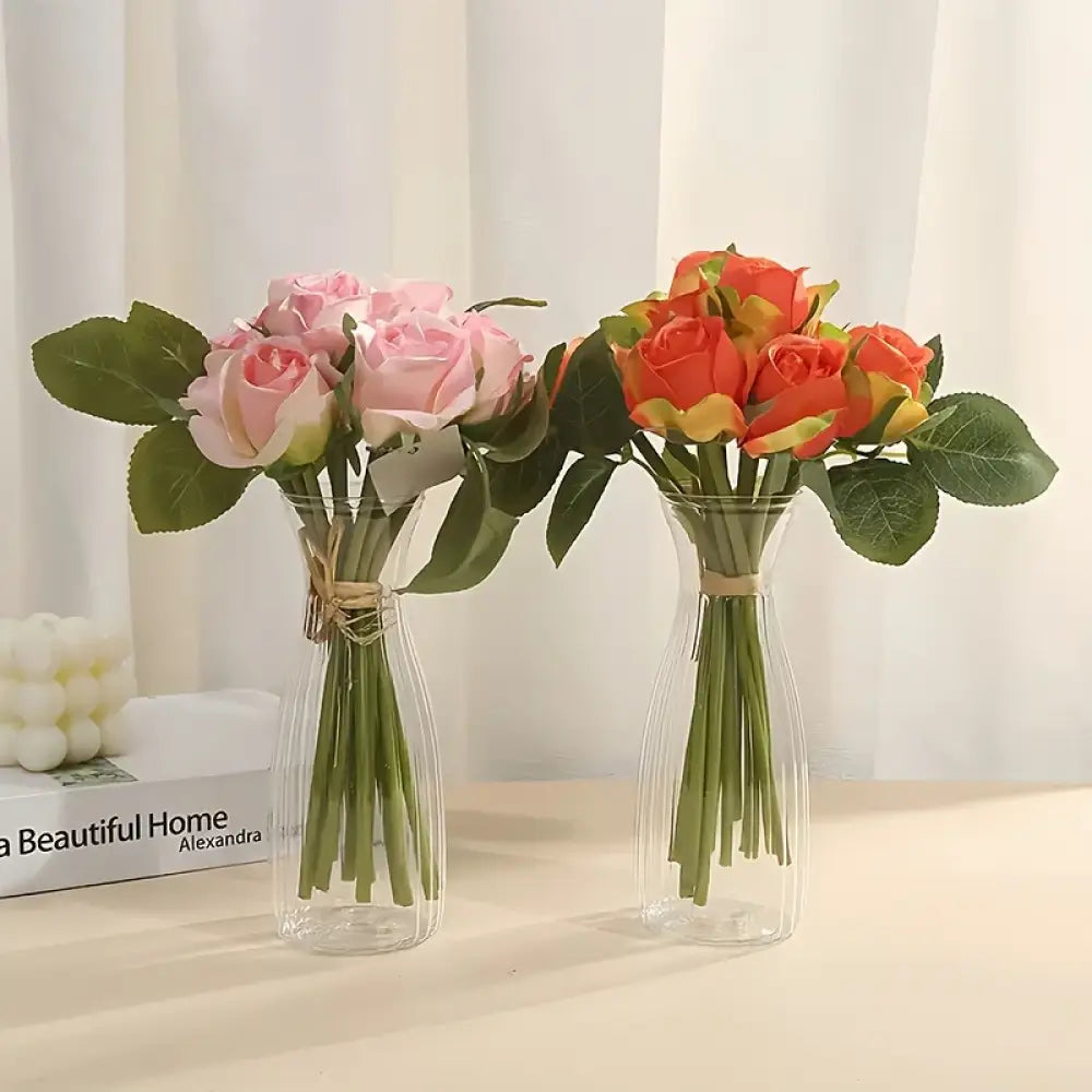 6-Piece Clear Vase Set - Clear - Living room accessories
