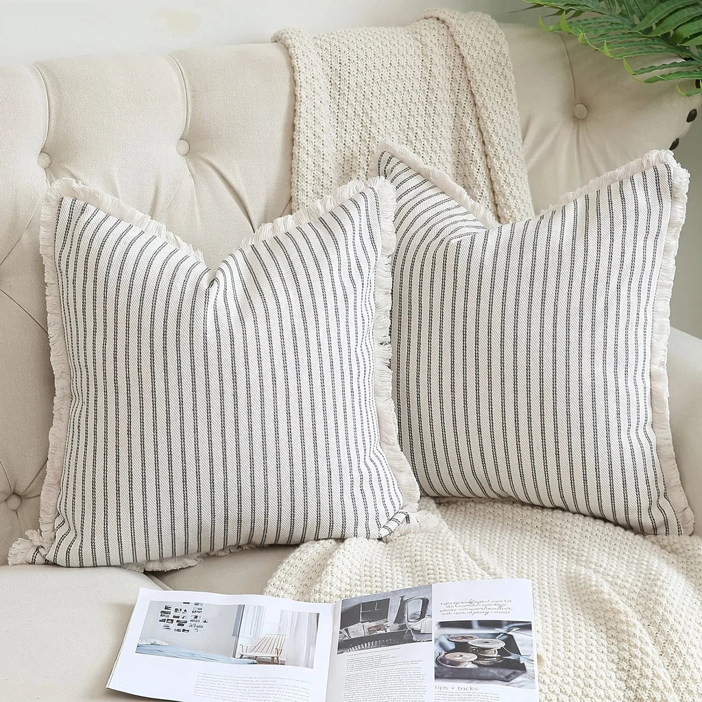 Striped Throw Pillow Cover