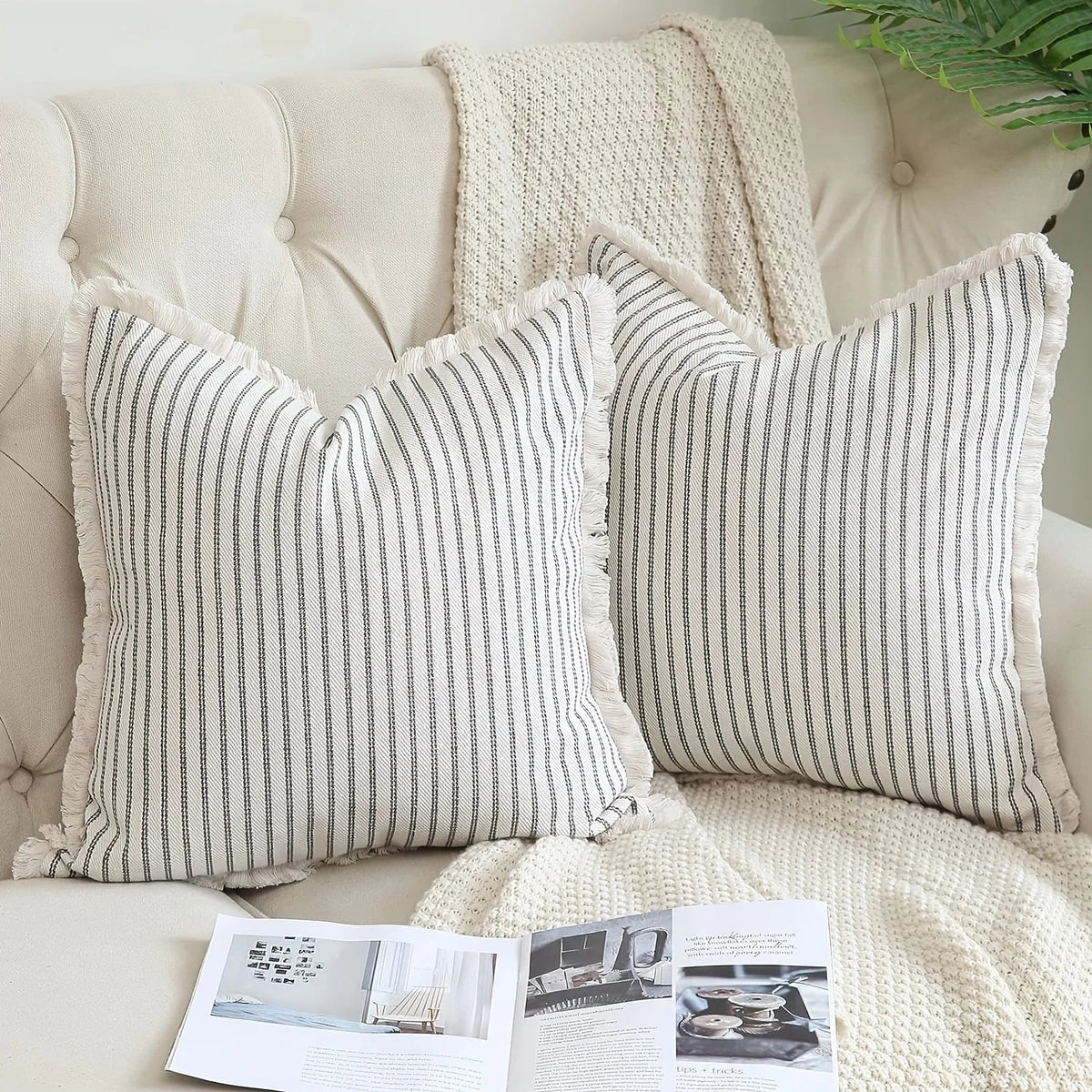 Striped Throw Pillow Cover