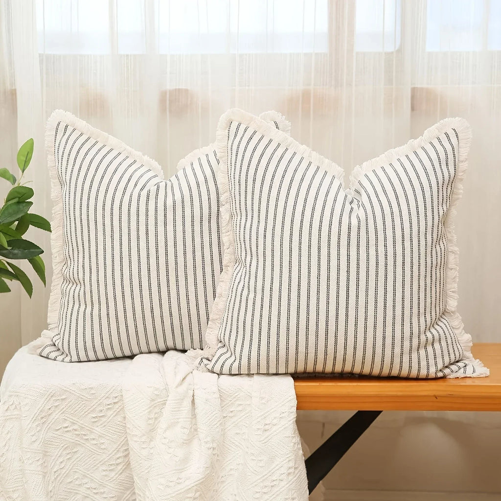 Striped Throw Pillow Cover