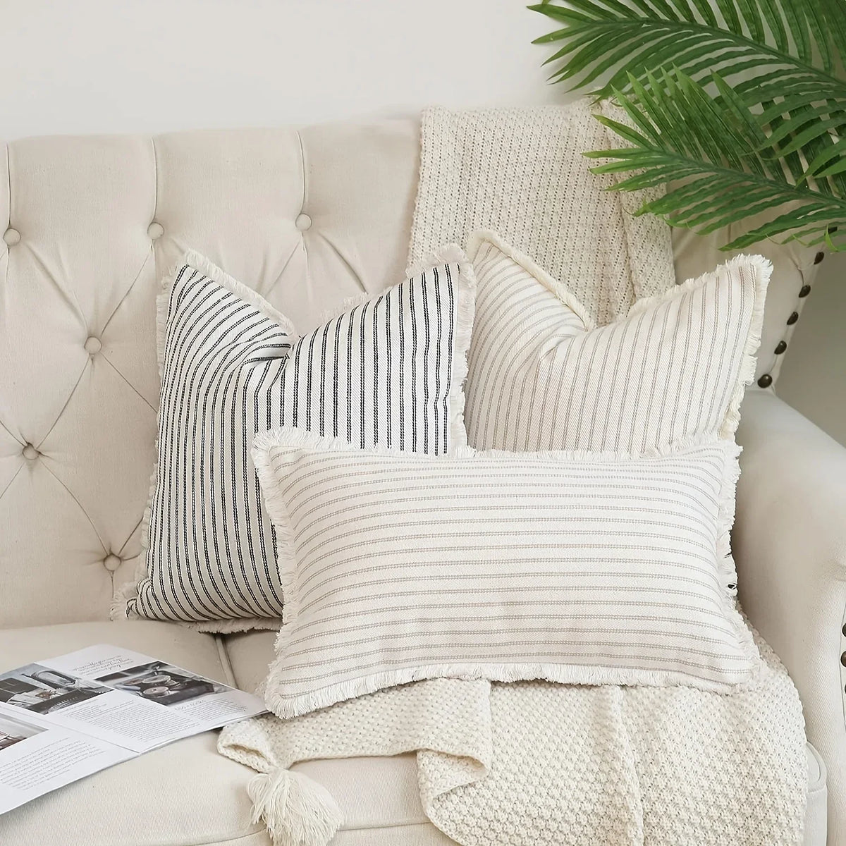 Striped Throw Pillow Cover