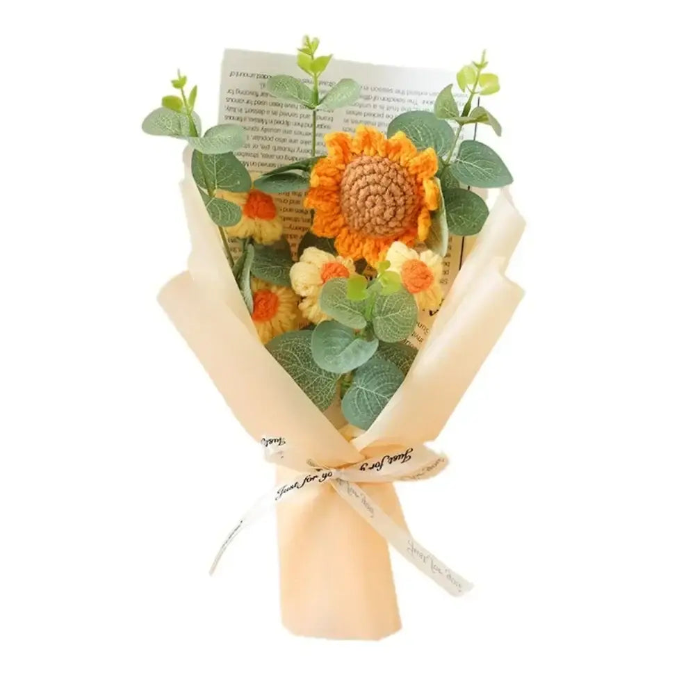 Crochet Sunflower Bouquet - Khaki - Plant & nature decor